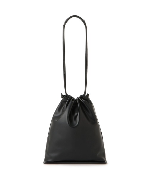 サステナブル】アーティフシャルレザー巾着バッグ（ショルダーバッグ