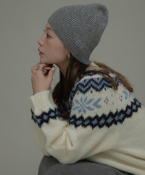 セール】スパンコールラメニット帽（ニットキャップ/ビーニー）｜URBAN