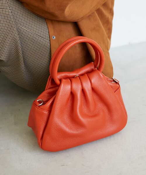 le.coeur blanc（ルクールブラン）の「MILLELA FIRENZEギャザーショルダーバッグ（ショルダーバッグ・レディース・オレンジ/オフホワイト/ブラック・FREE）」の3枚目の写真