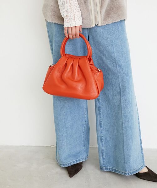 le.coeur blanc（ルクールブラン）の「MILLELA FIRENZEギャザーショルダーバッグ（ショルダーバッグ・レディース・オレンジ/オフホワイト/ブラック・FREE）」の13枚目の写真