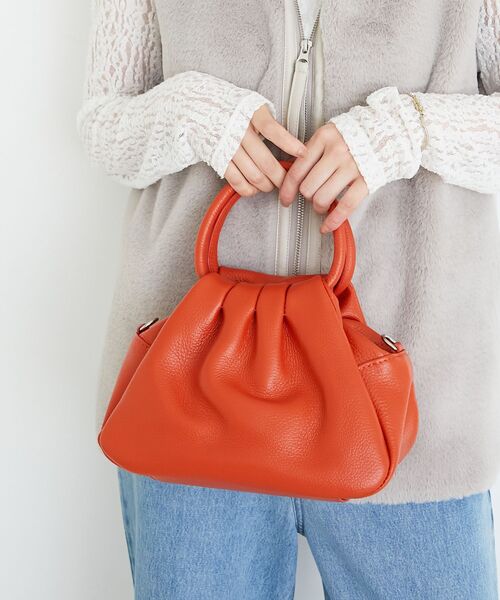 le.coeur blanc（ルクールブラン）の「MILLELA FIRENZEギャザーショルダーバッグ（ショルダーバッグ・レディース・オレンジ/オフホワイト/ブラック・FREE）」の14枚目の写真