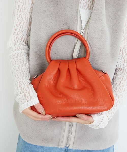 le.coeur blanc（ルクールブラン）の「MILLELA FIRENZEギャザーショルダーバッグ（ショルダーバッグ・レディース・オレンジ/オフホワイト/ブラック・FREE）」の15枚目の写真