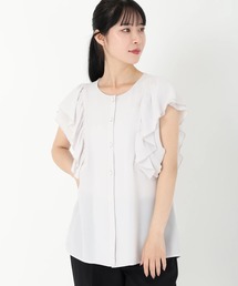 2WAYジョーゼット_フリルスリーブブラウス シャツ・ブラウス