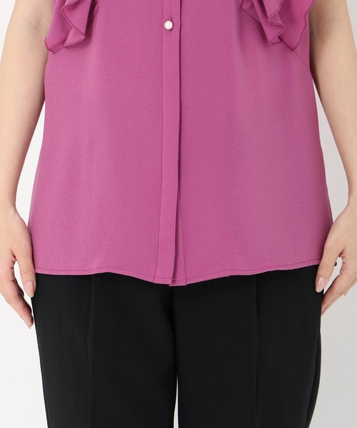 STRAWBERRY-FIELDS(ストロベリーフィールズ)の「2WAYジョーゼット_フリルスリーブブラウス シャツ・ブラウス(シャツ/ブラウス・レディース・ライトグレー/ダークグレー/ピンク系その他・2)」の11枚目の写真