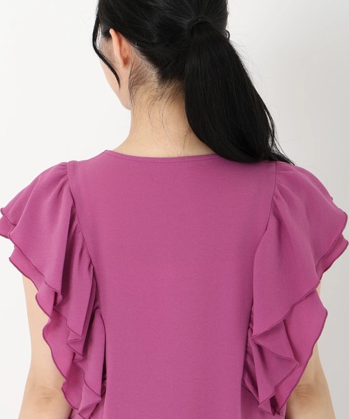 STRAWBERRY-FIELDS(ストロベリーフィールズ)の「2WAYジョーゼット_フリルスリーブブラウス シャツ・ブラウス(シャツ/ブラウス・レディース・ライトグレー/ダークグレー/ピンク系その他・2)」の9枚目の写真