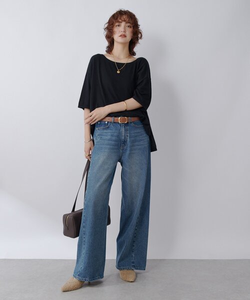 RIVE DROITE（リヴドロワ）の「【MONN.:.(モン)】フロントナローデニムパンツ（デニムパンツ・レディース・ブルー・40/38/36）」の2枚目の写真