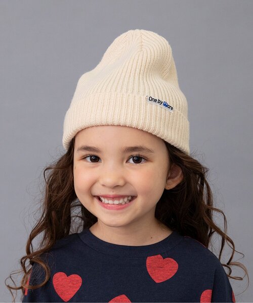 BREEZE（ブリーズ）の「one by more ニットキャップ（ニットキャップ/ビーニー・キッズ・ライム/ピンク/グリーン/オフホワイト/ブルー/ブラック・58/54/50）」の2枚目の写真