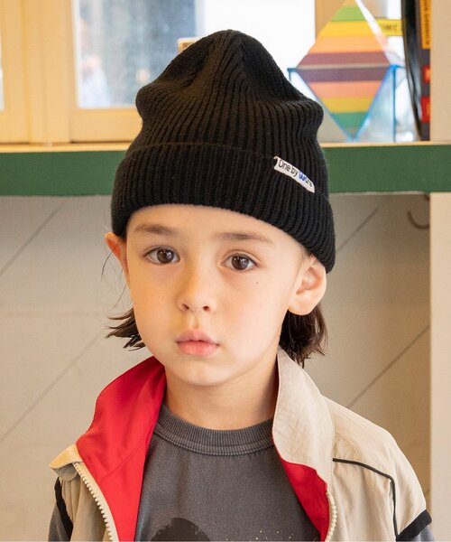 BREEZE（ブリーズ）の「one by more ニットキャップ（ニットキャップ/ビーニー・キッズ・ライム/ピンク/グリーン/オフホワイト/ブルー/ブラック・58/54/50）」の3枚目の写真