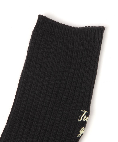 LAKOLE(ラコレ)の「リブ刺繍ロングソックス / 578213(ソックス/靴下・レディース・ブラック/オフホワイト/グレー・FREE)」の4枚目の写真