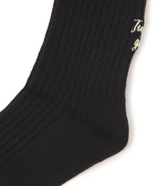 LAKOLE(ラコレ)の「リブ刺繍ロングソックス / 578213(ソックス/靴下・レディース・ブラック/オフホワイト/グレー・FREE)」の5枚目の写真