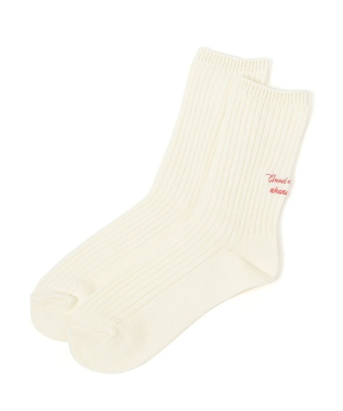 LAKOLE(ラコレ)の「リブ刺繍ロングソックス / 578213(ソックス/靴下・レディース・ブラック/オフホワイト/グレー・FREE)」の22枚目の写真