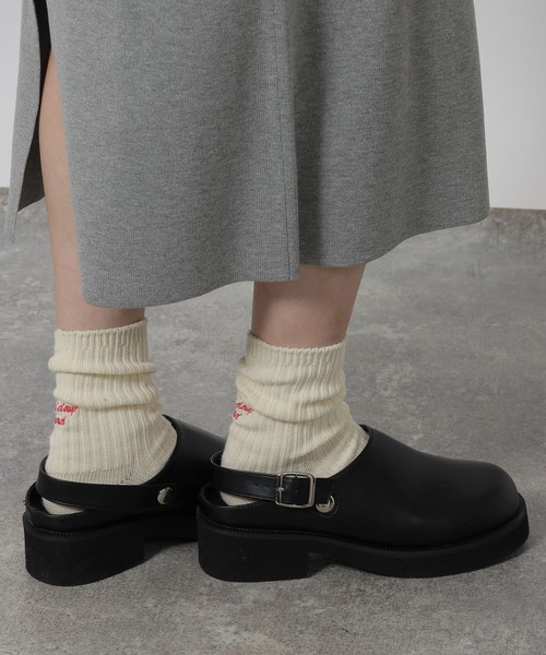 LAKOLE(ラコレ)の「リブ刺繍ロングソックス / 578213(ソックス/靴下・レディース・ブラック/オフホワイト/グレー・FREE)」の18枚目の写真