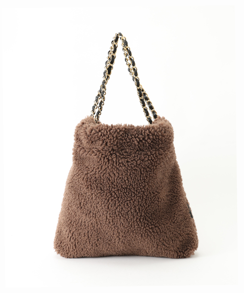 La TOTALITE(ラトータリテ)の「VIOLAd’ORO / ヴィオラドーロ エコファーバッグ 34*34cm(ショルダーバッグ・レディース・アイボリー/ブラウン・FREE)」の20枚目の写真