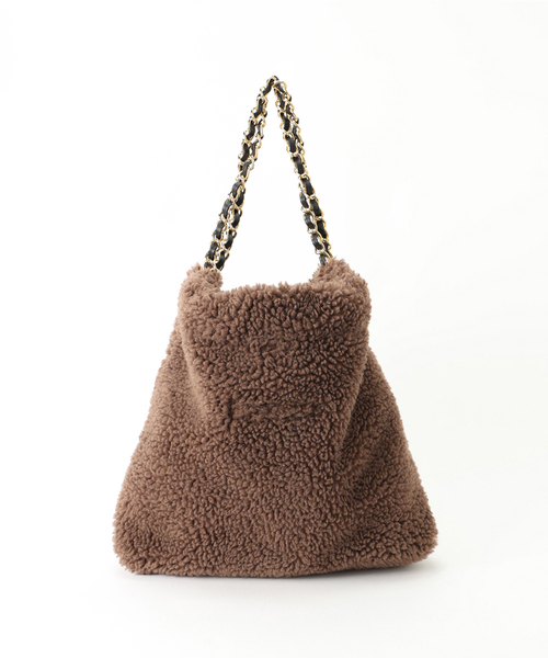 La TOTALITE(ラトータリテ)の「VIOLAd’ORO / ヴィオラドーロ エコファーバッグ 34*34cm(ショルダーバッグ・レディース・アイボリー/ブラウン・FREE)」の22枚目の写真