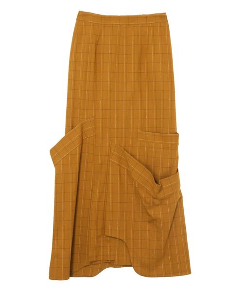 UN3D.（アンスリード）の「LINE CHECK INSERT DESIGN SK / ラインチェックインサートデザインスカート（スカート・レディース・キャメル/グレー・36/38）」の17枚目の写真