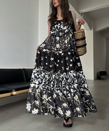 WILLFULLY（ウィルフリー）の「flower print patchwork tiered camisole OP（ワンピース）」