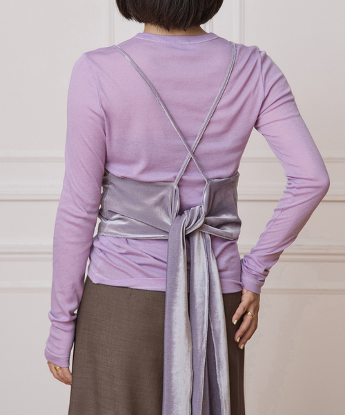 IENA LA BOUCLE（イエナラブークル）の「IENA LA BOUCLE シアーフライスプルオーバー（Tシャツ/カットソー・レディース・ブラック/ホワイト/パープル・FREE）」の14枚目の写真