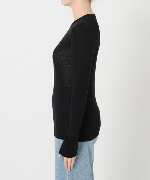 IENA LA BOUCLE（イエナラブークル）の「IENA LA BOUCLE シアーフライスプルオーバー（Tシャツ/カットソー・レディース・ブラック/ホワイト/パープル・FREE）」の19枚目の写真