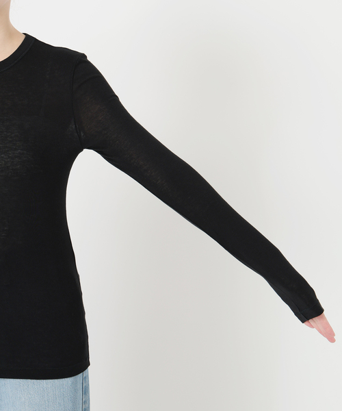 IENA LA BOUCLE（イエナラブークル）の「IENA LA BOUCLE シアーフライスプルオーバー（Tシャツ/カットソー・レディース・ブラック/ホワイト/パープル・FREE）」の22枚目の写真