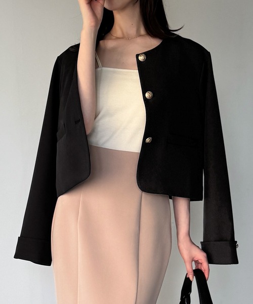 ✨美品✨Poème Bohémien ベージュ ノーカラージャケット 2361-W5E0445402_200x.jpg?v=