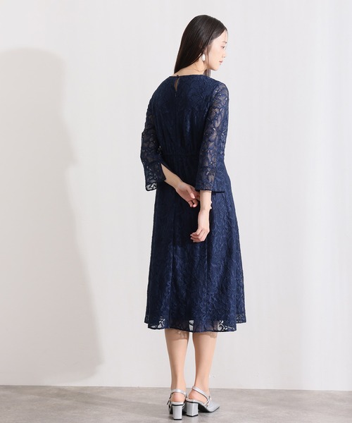 PourVous(プールヴー)の「ロング&七分袖 フォーマル ベルスリーブ フレア クルーネック総レース シアー大きいサイズ 結婚式 二次会 パーティー ドレス オケージョンドレス 同窓会 成人式 お呼ばれ 謝恩会 20代 30代(ドレス・レディース・ネイビー/チャコール/ブラック・XXL/XL/L/M)」の18枚目の写真
