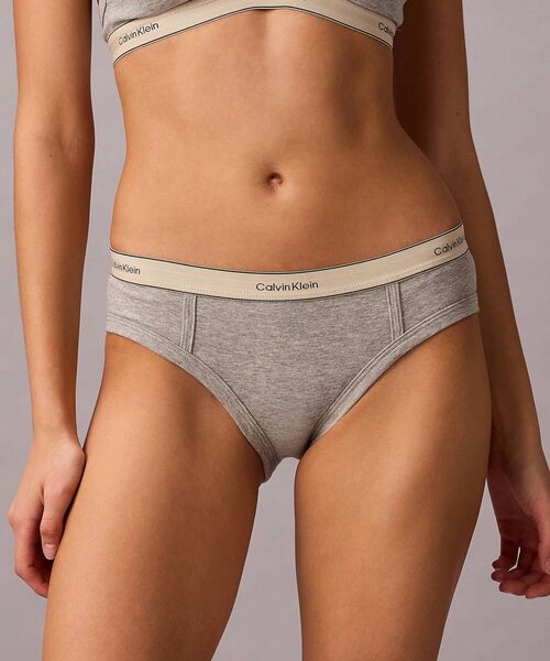 Calvin Klein(カルバン・クライン)の「ビキニショーツ(ショーツ・レディース・ヘザーグレー/ブラック・S/M/L/XS)」の1枚目の写真