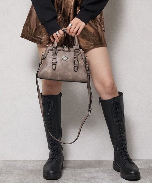 EVRIS（エヴリス）の「【EVRIS/エブリス】SUNNY METAL  アンティーク ハンドバッグ（ボストンバッグ・レディース・グレイッシュベージュ/ブラック/シルバー・FREE）」の7枚目の写真