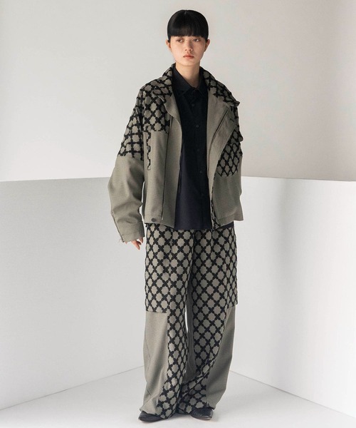 mintdesigns（ミントデザインズ）の「MIX CHECK SHORT COAT（その他アウター・レディース・ブラック/ホワイト・ONESIZE）」の3枚目の写真