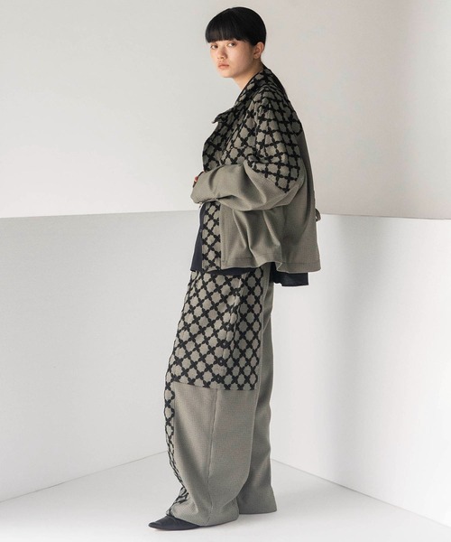 mintdesigns（ミントデザインズ）の「MIX CHECK SHORT COAT（その他アウター・レディース・ブラック/ホワイト・ONESIZE）」の4枚目の写真