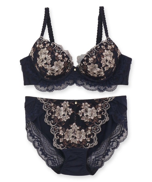 fran de lingerie（フランデランジェリー）の「ロマンチックなフェミニンランジェリーしっかり盛胸＆安定感「スタイルアップシリーズ005」ブラジャーショーツセット（ブラ&ショーツ・レディース・アイボリー/ネイビー/ピンク系その他/チャコールグレー/ベージュ・F65/E80/B75/B70/B65/G80/E75/E70/E65/D80/D75/D70/D65/C75/C70/C65/G75/G70/G65/F80/F75/F70）」の11枚目の写真