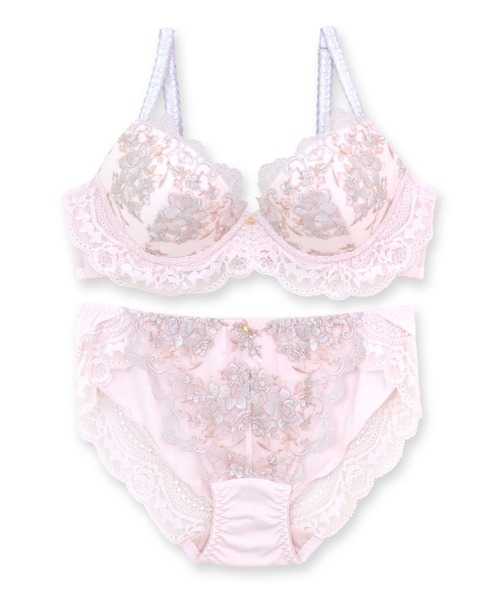 fran de lingerie（フランデランジェリー）の「ロマンチックなフェミニンランジェリーしっかり盛胸＆安定感「スタイルアップシリーズ005」ブラジャーショーツセット（ブラ&ショーツ・レディース・アイボリー/ネイビー/ピンク系その他/チャコールグレー/ベージュ・F65/E80/B75/B70/B65/G80/E75/E70/E65/D80/D75/D70/D65/C75/C70/C65/G75/G70/G65/F80/F75/F70）」の10枚目の写真