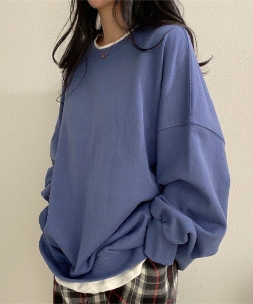SHEPP(シープ)の「フェイクレイヤードルーズシルエットロンT(Tシャツ/カットソー・レディース・ブラック/ブルー/グレー/イエロー・L/M)」の8枚目の写真