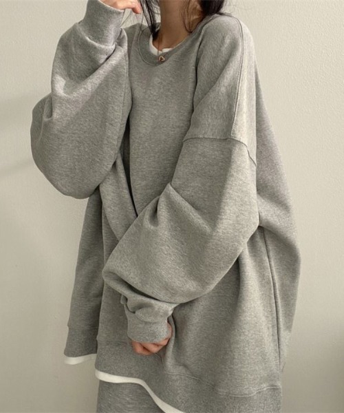 SHEPP(シープ)の「フェイクレイヤードルーズシルエットロンT(Tシャツ/カットソー・レディース・ブラック/ブルー/グレー/イエロー・L/M)」の5枚目の写真