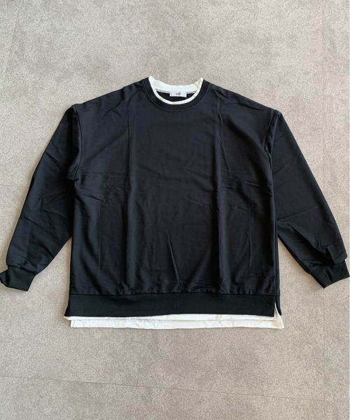 SHEPP(シープ)の「フェイクレイヤードルーズシルエットロンT(Tシャツ/カットソー・レディース・ブラック/ブルー/グレー/イエロー・L/M)」の16枚目の写真