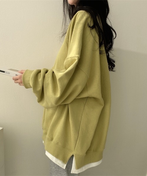 SHEPP(シープ)の「フェイクレイヤードルーズシルエットロンT(Tシャツ/カットソー・レディース・ブラック/ブルー/グレー/イエロー・L/M)」の20枚目の写真