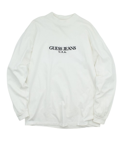 LABORATORY R(ラボラトリーアール)の「【USED】90’s Guess/GEORGES MARCIANO期 ロゴ刺繍 ロングスリーブ Tシャツ USA製(Tシャツ/カットソー・メンズ・ホワイト・MEDIUM)」の1枚目の写真
