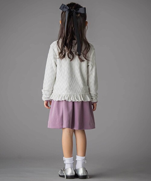 BeBe Petits Pois Vert（ベベプチポワヴェール）の「ヘリンボーンラメニットカーディガン（カーディガン/ボレロ・キッズ・グレー/オフホワイト・100cm/110cm/130cm/120cm/140cm/150cm）」の15枚目の写真