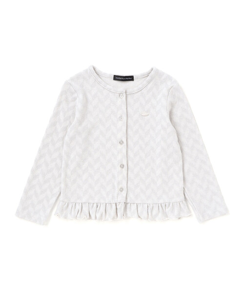 BeBe Petits Pois Vert（ベベプチポワヴェール）の「ヘリンボーンラメニットカーディガン（カーディガン/ボレロ・キッズ・グレー/オフホワイト・100cm/110cm/130cm/120cm/140cm/150cm）」の9枚目の写真