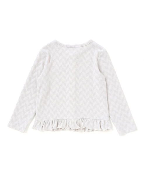 BeBe Petits Pois Vert（ベベプチポワヴェール）の「ヘリンボーンラメニットカーディガン（カーディガン/ボレロ・キッズ・グレー/オフホワイト・100cm/110cm/130cm/120cm/140cm/150cm）」の10枚目の写真