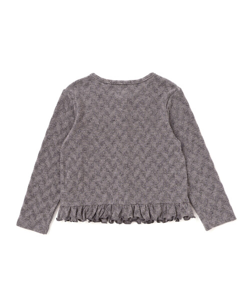 BeBe Petits Pois Vert（ベベプチポワヴェール）の「ヘリンボーンラメニットカーディガン（カーディガン/ボレロ・キッズ・グレー/オフホワイト・100cm/110cm/130cm/120cm/140cm/150cm）」の13枚目の写真