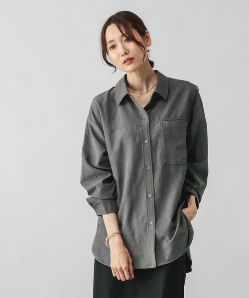 セール】ピーチサテンシャツ長袖/580827（シャツ/ブラウス）｜GLOBAL