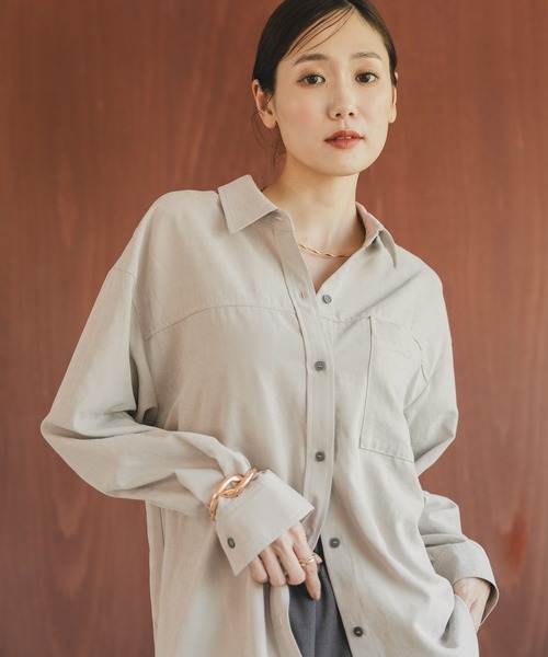 セール】ピーチサテンシャツ長袖/580827（シャツ/ブラウス）｜GLOBAL