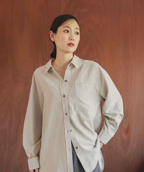 セール】ピーチサテンシャツ長袖/580827（シャツ/ブラウス）｜GLOBAL