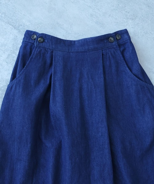 bulle de savon（ビュルデサボン）の「△8oz ムラ糸デニム スカート（スカート・レディース・ネイビー・FREE）」の5枚目の写真