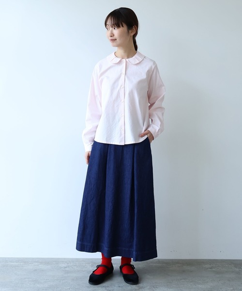 bulle de savon（ビュルデサボン）の「△8oz ムラ糸デニム スカート（スカート・レディース・ネイビー・FREE）」の11枚目の写真