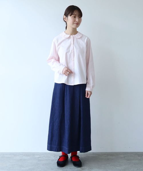 bulle de savon（ビュルデサボン）の「△8oz ムラ糸デニム スカート（スカート・レディース・ネイビー・FREE）」の12枚目の写真