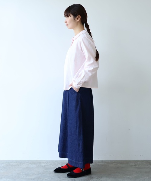 bulle de savon（ビュルデサボン）の「△8oz ムラ糸デニム スカート（スカート・レディース・ネイビー・FREE）」の16枚目の写真