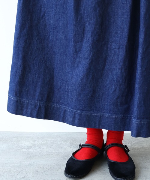 bulle de savon（ビュルデサボン）の「△8oz ムラ糸デニム スカート（スカート・レディース・ネイビー・FREE）」の20枚目の写真