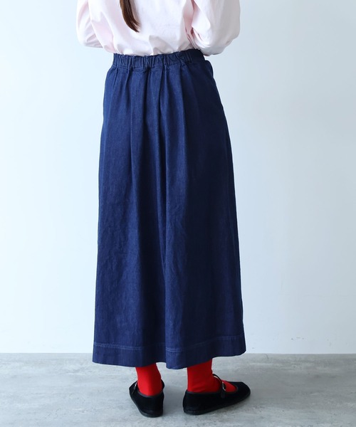 bulle de savon（ビュルデサボン）の「△8oz ムラ糸デニム スカート（スカート・レディース・ネイビー・FREE）」の9枚目の写真