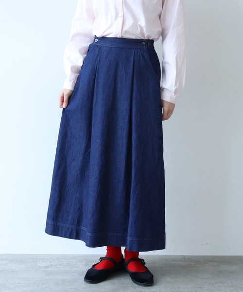 bulle de savon（ビュルデサボン）の「△8oz ムラ糸デニム スカート（スカート・レディース・ネイビー・FREE）」の10枚目の写真